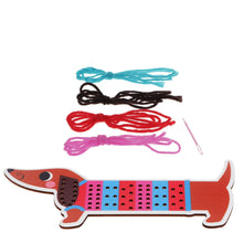 Charger l&#39;image dans la galerie, Learn To Sew Wooden Hand-Stitch Set - Sausage Dog
