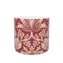 Cargar imagen en el visor de la galería, Ceramic Plant Pot William Morris Strawberry Thief Red Pink
