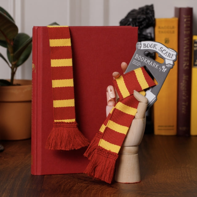 Book Scarf Bookmark - Burgundy & Yellow-5035393329082