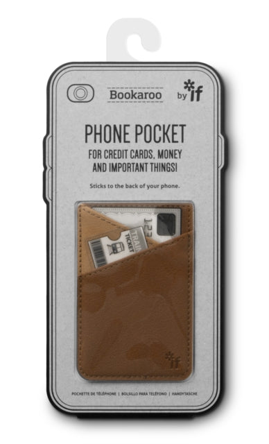 Bookaroo Phone Pocket - Brown-5035393405021