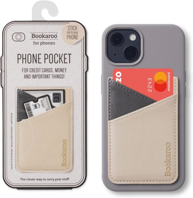 Bookaroo Phone Pocket - Cream-5035393405342