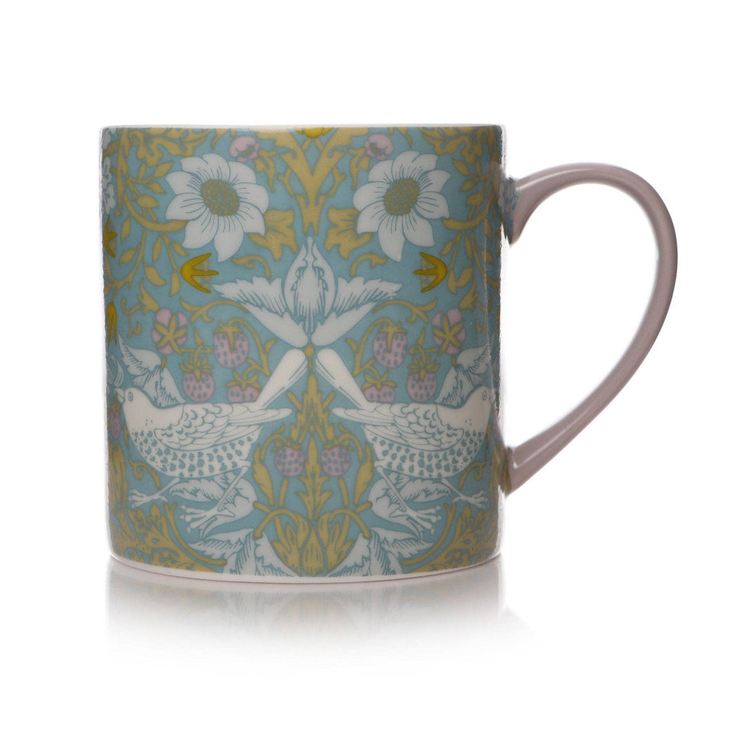 Ceramic Mug William Morris Strawberry Thief Blue Grey