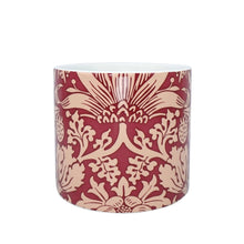 Load image into Gallery viewer, Ceramic Plant Pot William Morris Strawberry Thief Red Pink
