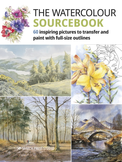 The Watercolour Sourcebook : 60 Inspiring Pictures to Transfer and Paint with Full-Size Outlines-9781782218975