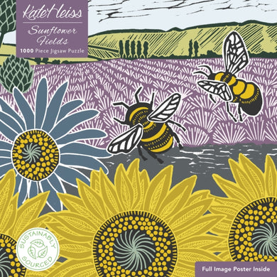 Adult Sustainable Jigsaw Puzzle Kate Heiss: Sunflower Fields : 1000-pieces. Ethical, Sustainable, Earth-friendly-9781804178997