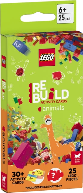 LEGO® Books: ReBuild Activity Cards: Animals (with over 30 activity cards and 25 LEGO elements)-9781837250622