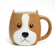 Load image into Gallery viewer, Woof! Handpainted Ceramic Brown/White Mug
