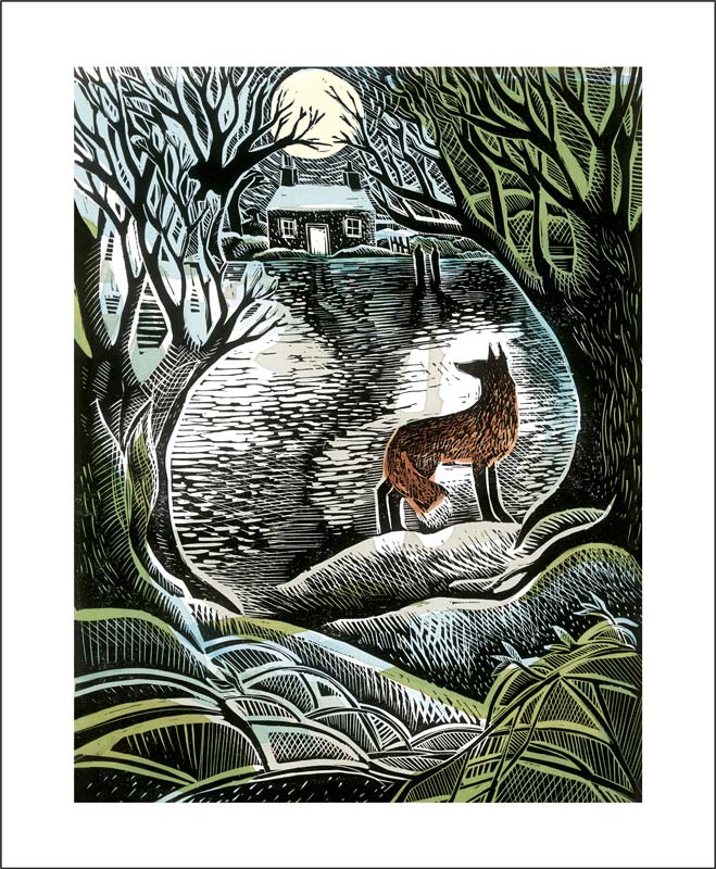 Midnight Fox by Angela Harding Blank Greeting Card