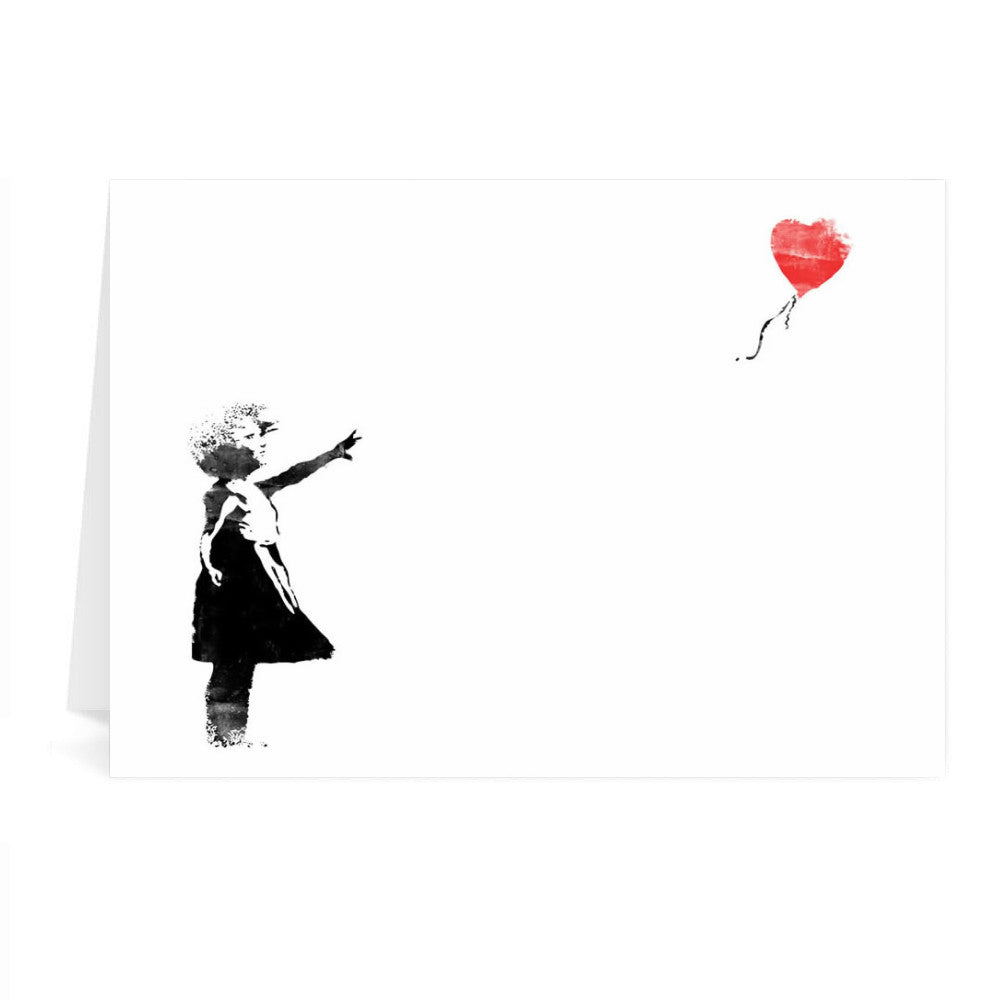 Banksy Heart Balloon Blank Greeting Card-5054021058187