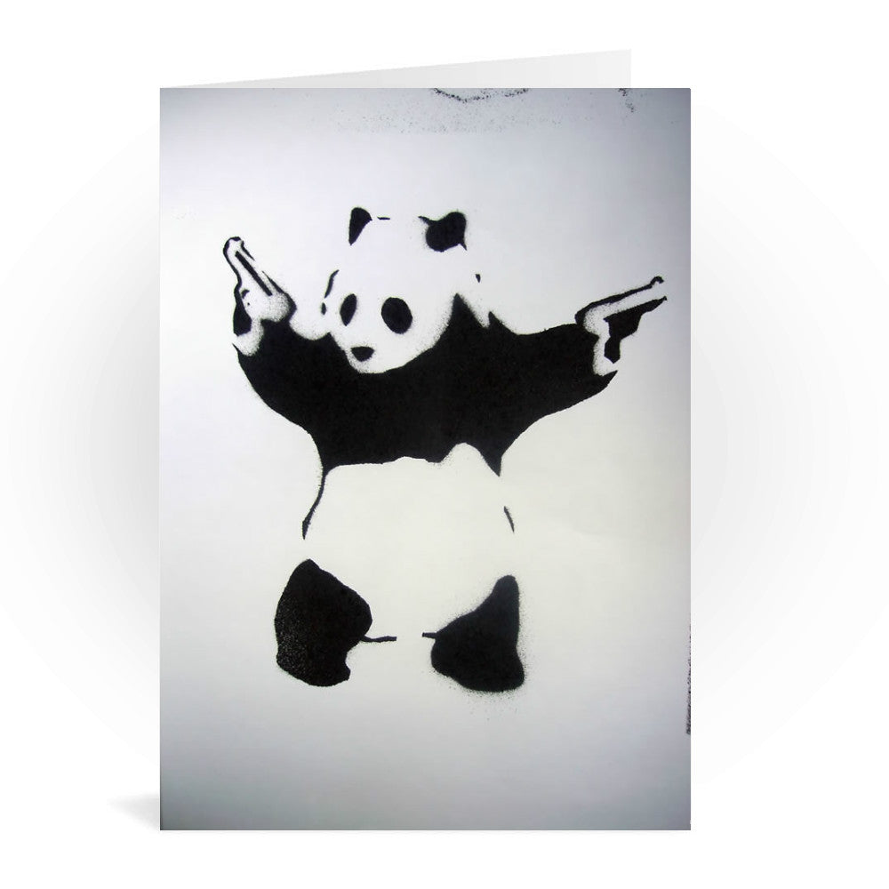 Banksy Pandamonium Blank Greeting Card 7 x 5-5054021058194