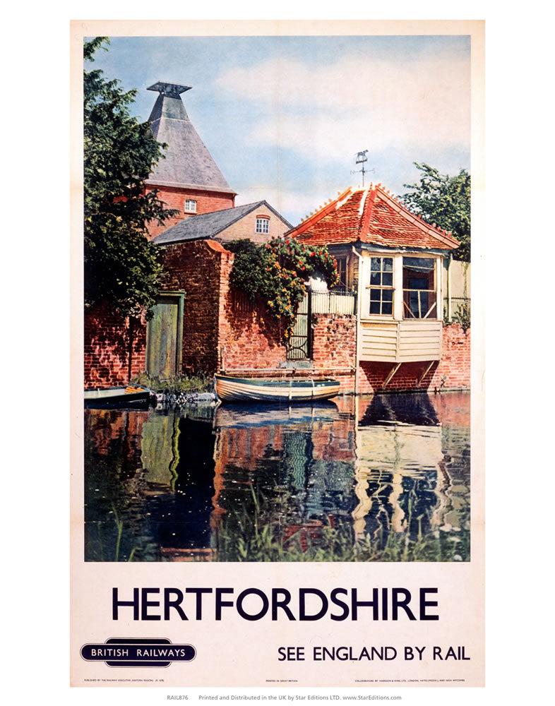 Hertfordshire By Rail Ware Gazebos by National Railway Museum 7 X 5 Blank Greeting Card