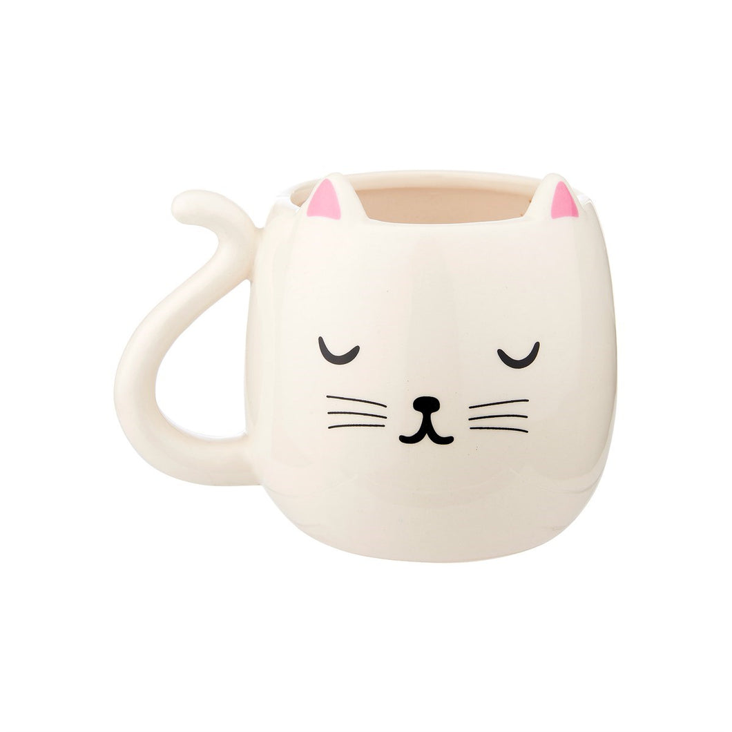 Sasse and Belle Cutie Cat Shaped Mug: Cream