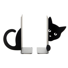 Cargar imagen en el visor de la galería, Hidden Cat Black Metal Bookends
