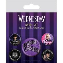 Load image into Gallery viewer, Wednesday (Nevermore) Badge Set
