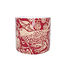 Cargar imagen en el visor de la galería, Ceramic Plant Pot William Morris Strawberry Thief Red Pink
