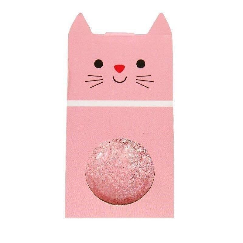 Glitter Bouncy Ball - Pink Cat