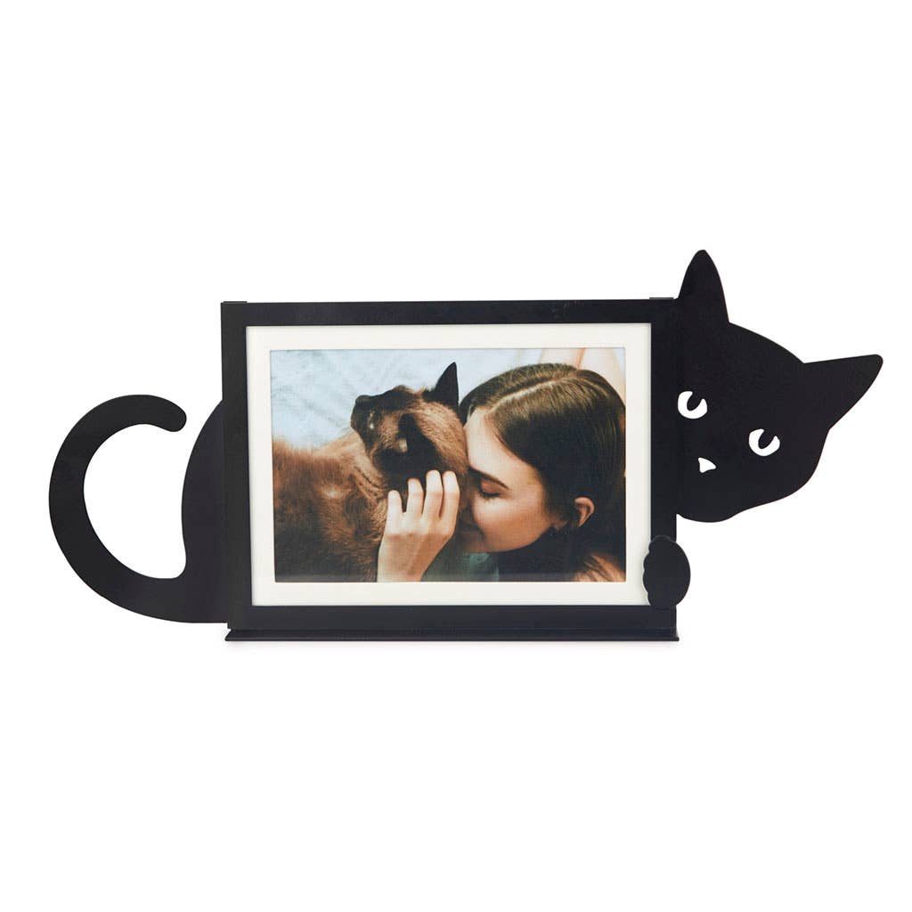 Hidden Cat Black Metal Photo  Frame