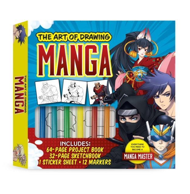 The Art of Drawing Manga Kit : Everything you need to become a manga master-Includes: 64-page project book, 32-page sketchbook, 1 sticker sheet, 12 markers-9780785841333